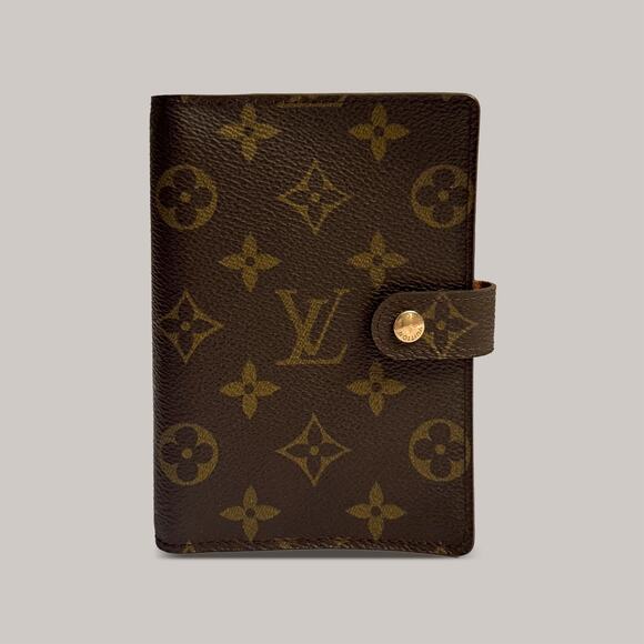 Louis Vuitton Monogram Agenda PM Notebook Cover Ring Wallet Passport Holder - Picture 1 of 13
